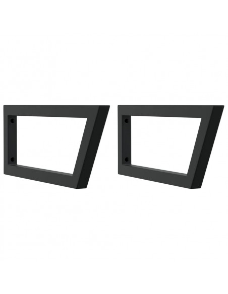Reggimensole per Lavabo 2 pz Nere Trapezio in Acciaio