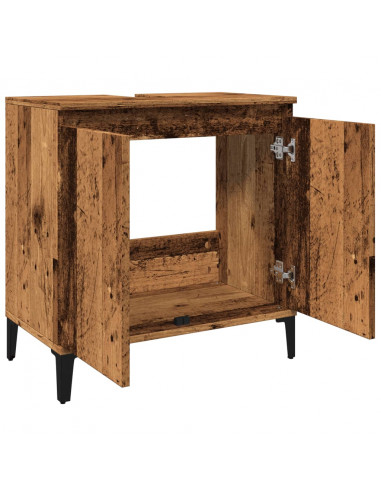 Mobile Lavabo Legno Antico 58x33x60 cm in Legno Multistrato