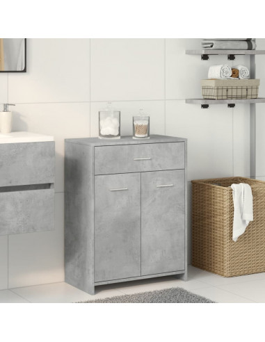 Mobile da Bagno Grigio Cemento 60x33x80 cm in Legno Multistrato