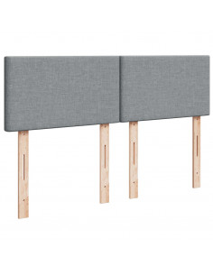 Giroletto a Molle con Materasso Grigio Chiaro 140x190cm Tessuto 2