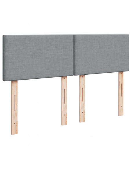 Giroletto a Molle con Materasso Grigio Chiaro 140x190cm Tessuto
