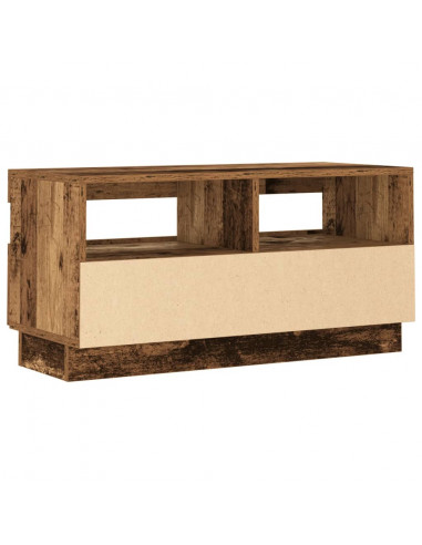 Mobile Porta TV con LED Legno Antico 80x35x40 cm Multistrato