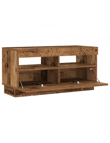 Mobile Porta TV con LED Legno Antico 80x35x40 cm Multistrato