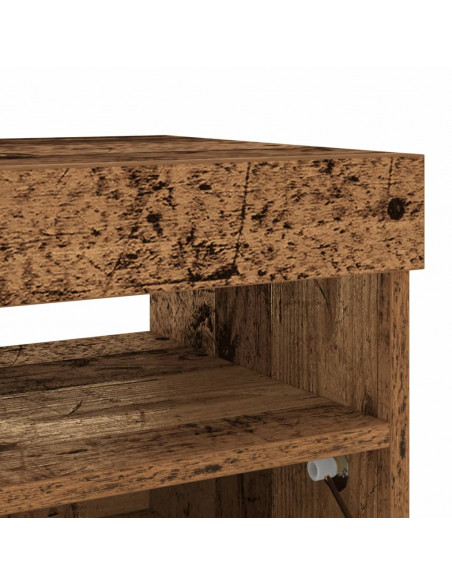 Mobile Porta TV con LED Legno Antico 80x35x40 cm Multistrato