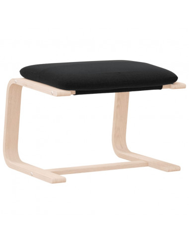 Poggiapiedi Nero 51x41x40 cm in Tessuto