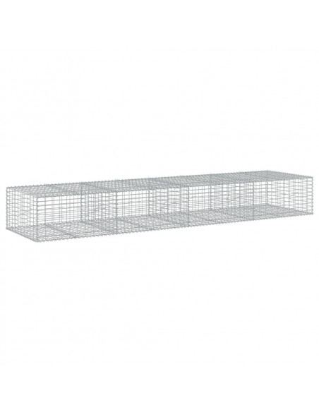 Cesto Gabbione con Copertura 400x100x50 cm Ferro Zincato