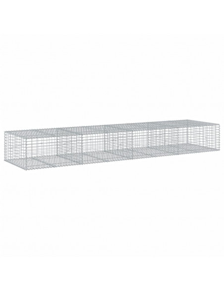 Cesto Gabbione con Copertura 400x100x50 cm Ferro Zincato