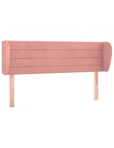 Testiera ad Orecchio Rosa 147x23x78/88 cm in Velluto