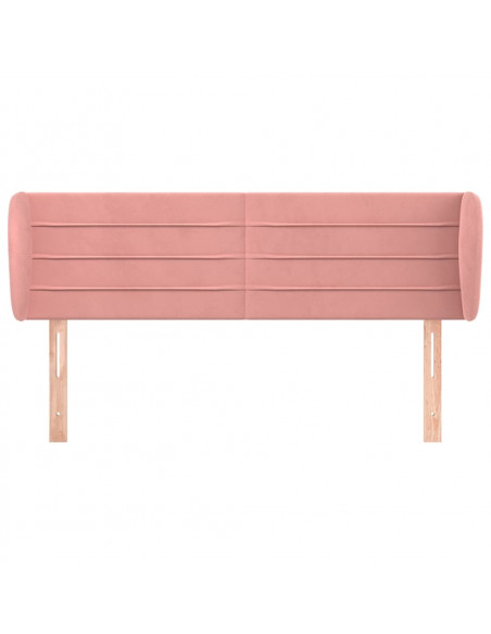 Testiera ad Orecchio Rosa 147x23x78/88 cm in Velluto