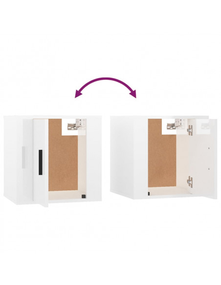 Set di Mobili Porta TV 4 pz Bianco Lucido in Legno Multistrato
