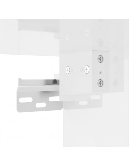 Set di Mobili Porta TV 4 pz Bianco Lucido in Legno Multistrato