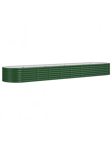 Letto Giardino Acciaio Verniciato a Polvere 368x80x36 cm Verde