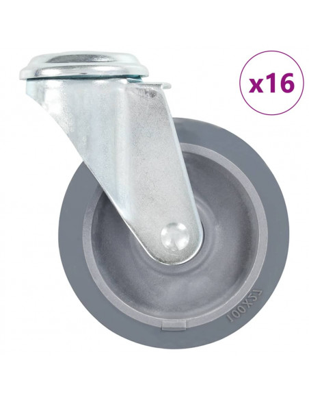 Ruote Girevoli con Foro per Bullone 16 pz 100 mm