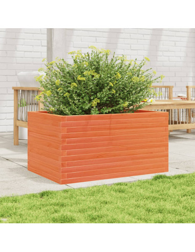 Fioriera Giardino Marrone Cera 90x60x46 cm Legno Massello Pino