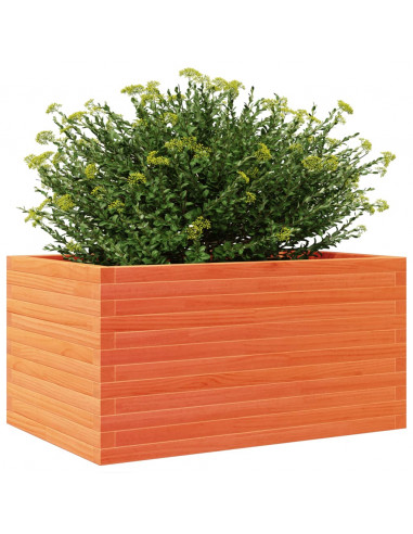 Fioriera Giardino Marrone Cera 90x60x46 cm Legno Massello Pino