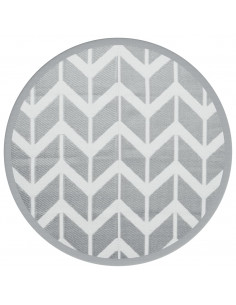Tappeto da Esterno Grigio Ø200 cm in PP 2