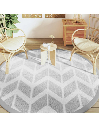 Tappeto da Esterno Grigio Ø200 cm in PP