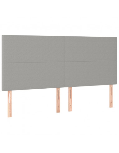 Giroletto con Testiera Grigio Chiaro 200x200 cm in Tessuto