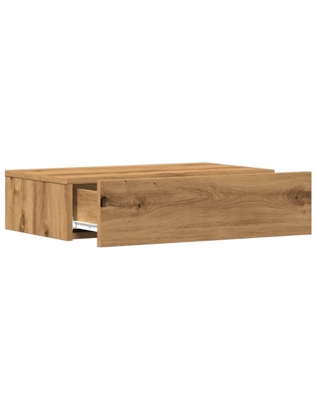 Mobile Porta TV con Luci LED Rovere Artigianale 60x35x15,5 cm