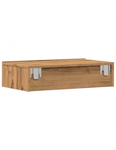 Mobile Porta TV con Luci LED Rovere Artigianale 60x35x15,5 cm