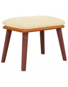 Poggiapiedi Crema 45x29,5x35 cm in Tessuto e Similpelle 2