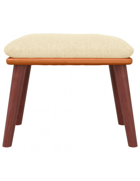 Poggiapiedi Crema 45x29,5x35 cm in Tessuto e Similpelle