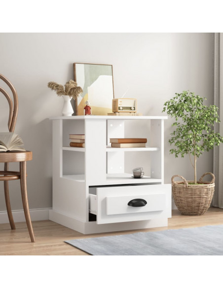 Tavolino Bianco 50x50x60 cm in Legno Multistrato