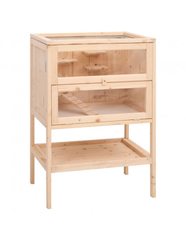 Gabbia per Criceti 55x40x80 cm in Legno Massello di Abete