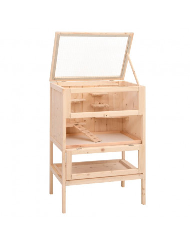 Gabbia per Criceti 55x40x80 cm in Legno Massello di Abete