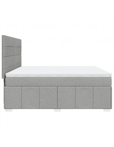 Giroletto a Molle con Materasso Grigio Chiaro180x200 cm Tessuto