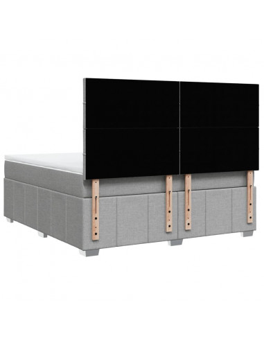 Giroletto a Molle con Materasso Grigio Chiaro180x200 cm Tessuto