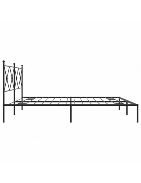 Giroletto con Testiera in Metallo Nero 200x200 cm