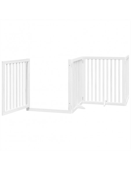 Cancello Cani Porta Pieghevole Bianco 12 Pannelli 960 cm Pioppo