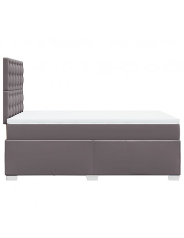 Giroletto a Molle con Materasso Grigio 120x200 cm in Similpelle