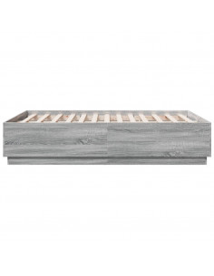 Giroletto Luci LED Grigio Sonoma 135x190 cm Legno Multistrato 2