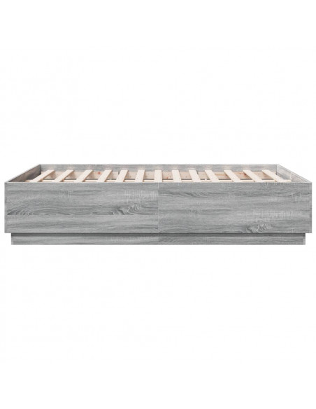 Giroletto Luci LED Grigio Sonoma 135x190 cm Legno Multistrato