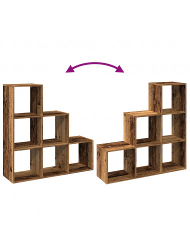 Libreria Divisorio 3 Ripiani Legno Antico 99x29x99cm Truciolato