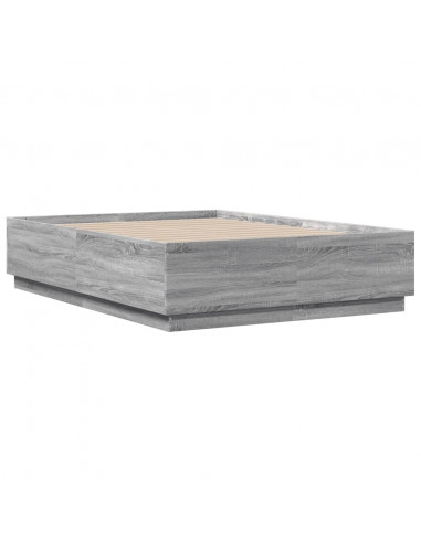 Giroletto Luci LED Grigio Sonoma 135x190 cm Legno Multistrato