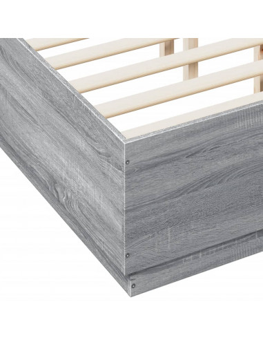 Giroletto Luci LED Grigio Sonoma 135x190 cm Legno Multistrato