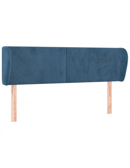 Testiera ad Orecchio Blu Scuro 147x23x78/88 cm in Velluto