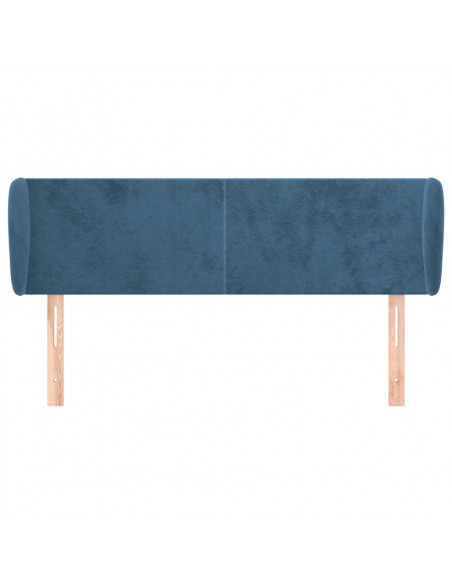 Testiera ad Orecchio Blu Scuro 147x23x78/88 cm in Velluto