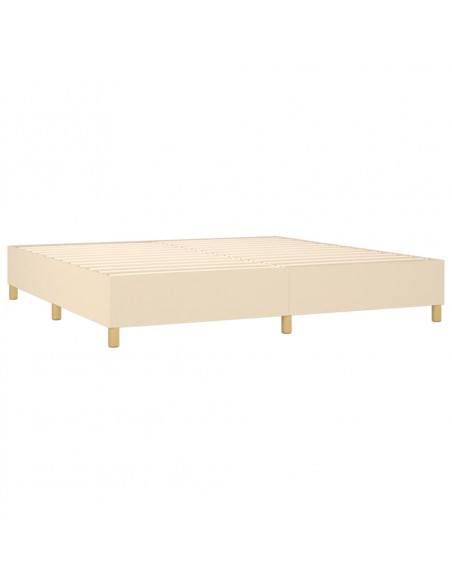 Letto a Molle Materasso e LED bianco 200x200cm in Tessuto