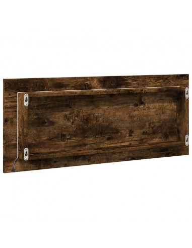 Specchio Bagno LED Rovere Fumo 100x8,5x37cm Legno Multistrato
