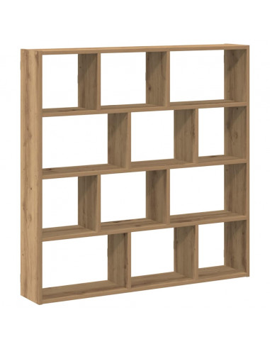 Mensola a Muro Cubo 12 Scomparti Truciolato Rovere Artigianale