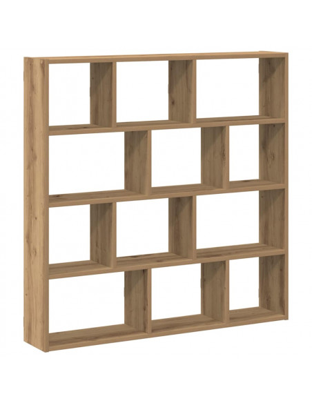 Mensola a Muro Cubo 12 Scomparti Truciolato Rovere Artigianale