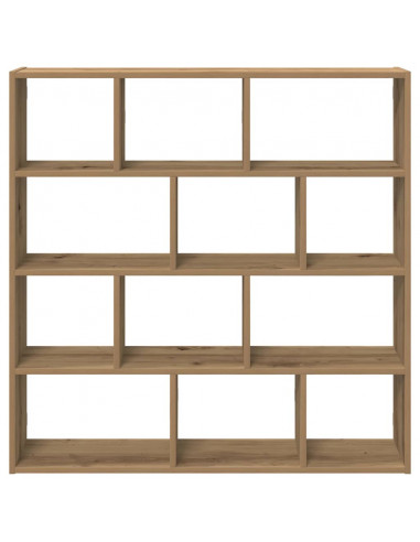 Mensola a Muro Cubo 12 Scomparti Truciolato Rovere Artigianale
