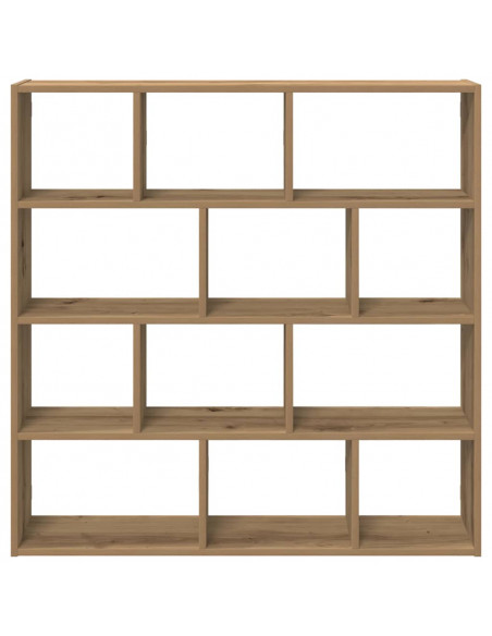 Mensola a Muro Cubo 12 Scomparti Truciolato Rovere Artigianale