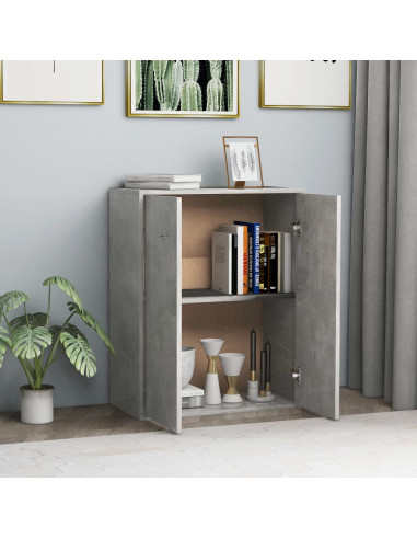 Credenza Grigio Cemento 60x30x75 cm in Legno Multistrato