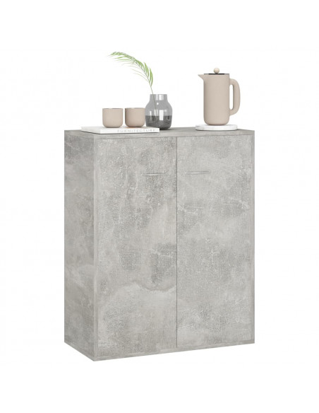 Credenza Grigio Cemento 60x30x75 cm in Legno Multistrato