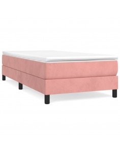 Giroletto a Molle con Materasso Rosa 100x200 cm in Velluto 2